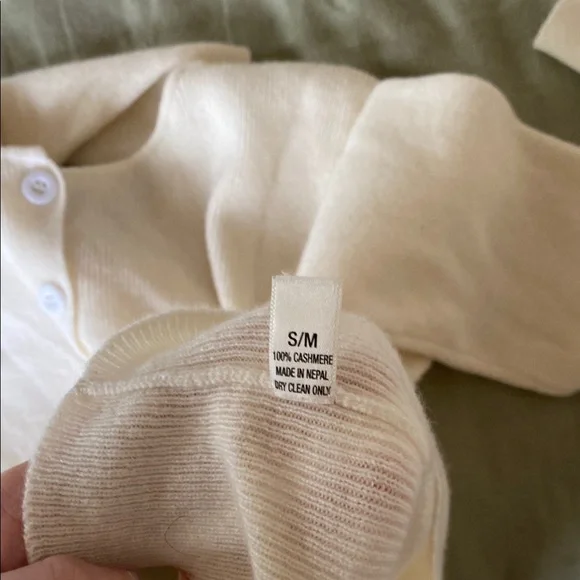 BOHEME Goods Cream Button-Up Cashmere Women's Sweater - Picture 4 of 4